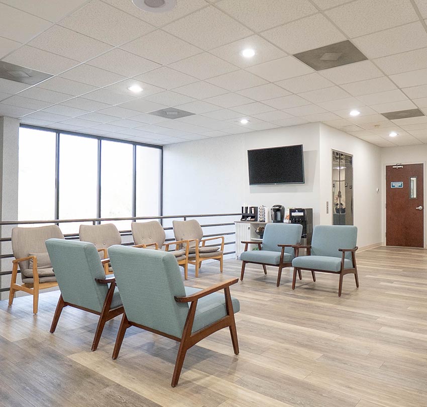 Seating area inside the Dental Center of Jacksonville
